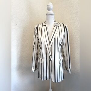 Lafayette 148 Marie Striped Silk‎ blend Blazer.  Size 4